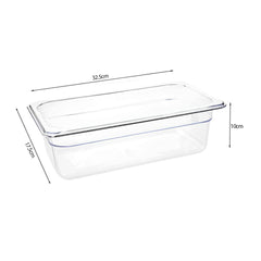 SOGA 100mm Clear Gastronorm GN Pan 1/3 Food Tray Storage Bundle of 6