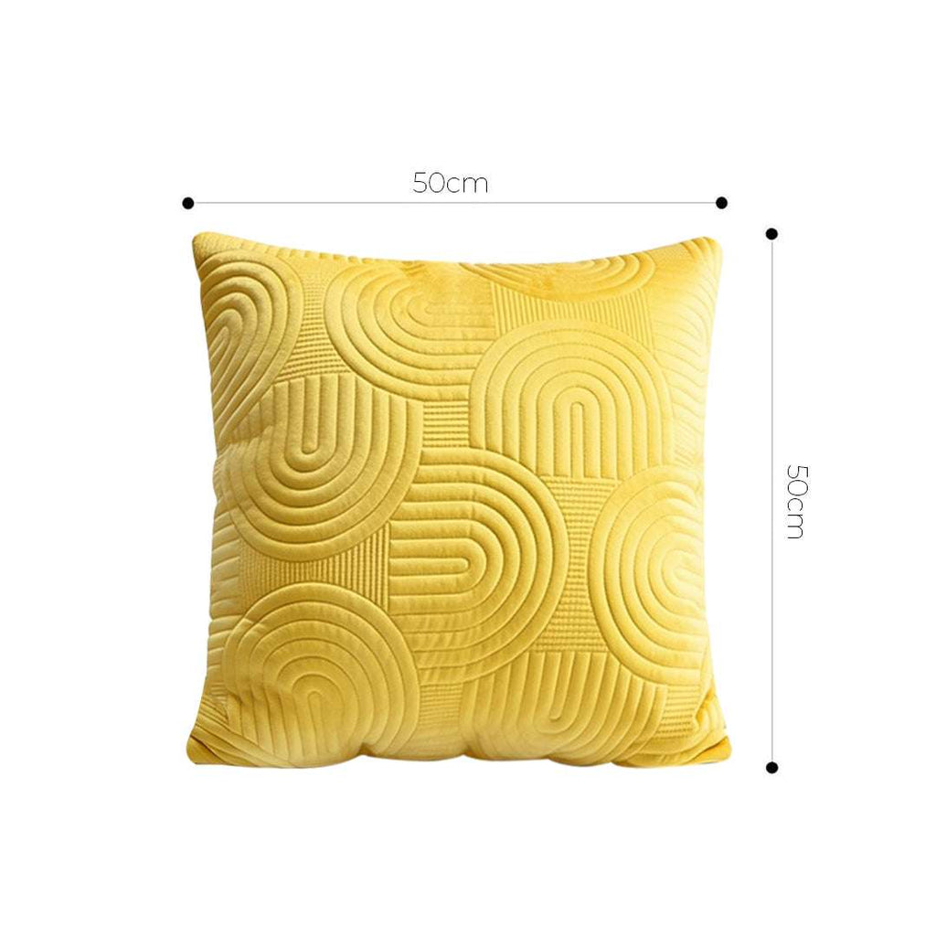 SOGA 2X 50cm Yellow Textured Geometric Pattern Decorative Throw Pillow $ 119