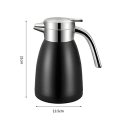 SOGA 1.2L Stainless Steel Water Bottle Insulated Vacuum Flask Coffee Jug Thermal Black