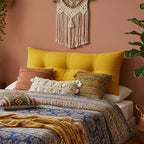 SOGA 2X 100cm Yellow Triangular Wedge Bed Pillow Headboard Backrest Bedside Tatami Cushion Home Decor