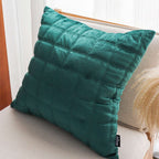 SOGA Quilted Cushion 50cm Emerald Green Grid Pattern Soft Padded Decorative Throw Pillow $ 61