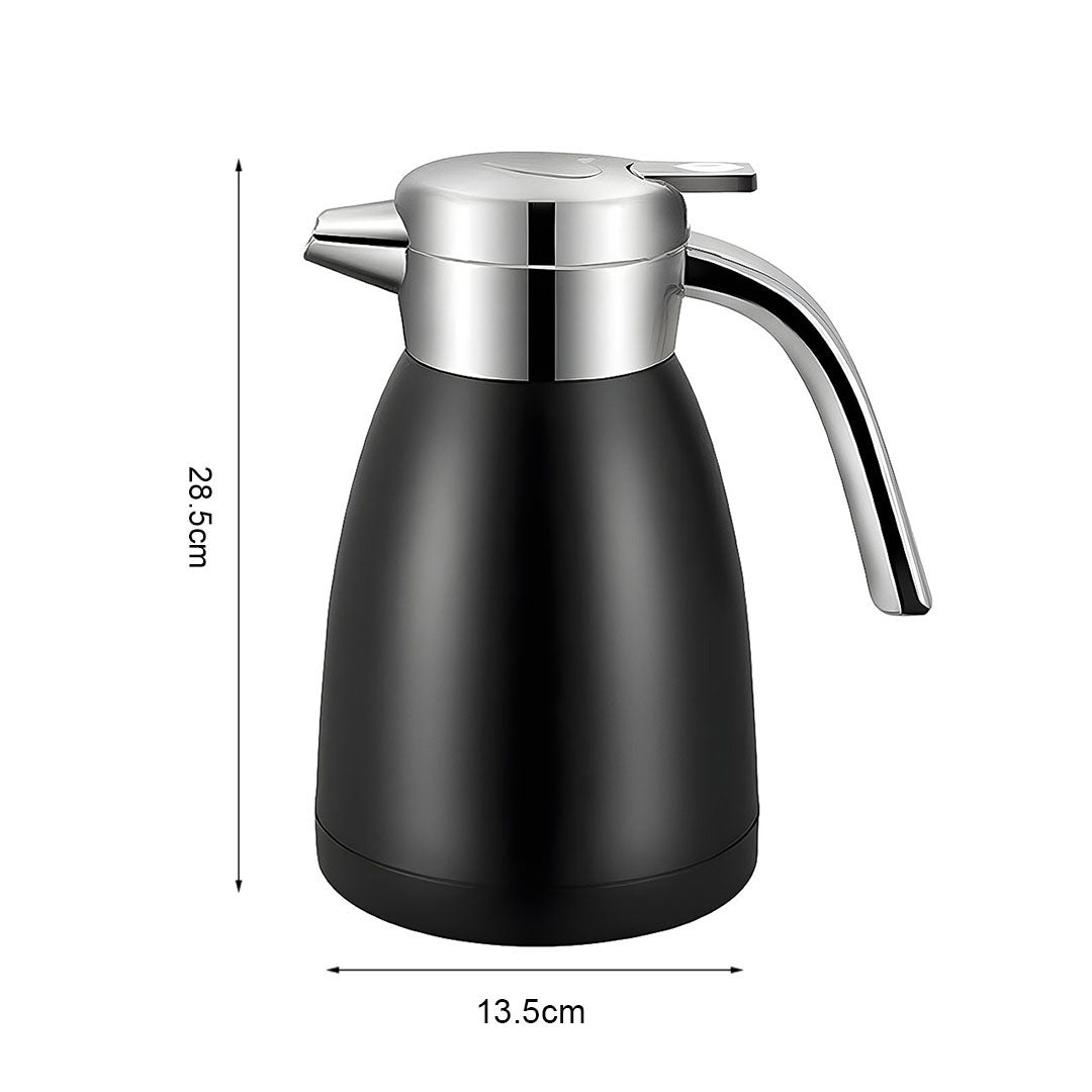 SOGA 2X 2.2L Stainless Steel Water Bottle Insulated Vacuum Flask Coffee Jug Thermal Black