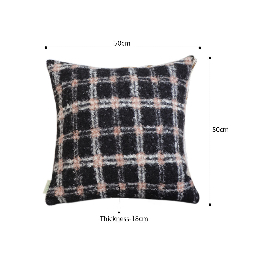 SOGA 2X 50cm Modern Plaid Pattern Blush Pink Gray Decorative Throw Pillow