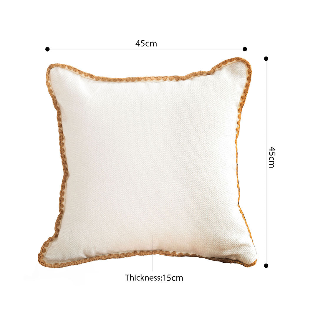 SOGA 2X 45cm Warm Wood Tone & Apricot Shell Edged Square Throw Pillow