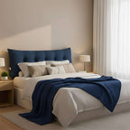 SOGA Home & Living Bundle – Blue Triangular Wedge Pillow & Blue Striped Flannel Throw $ 0