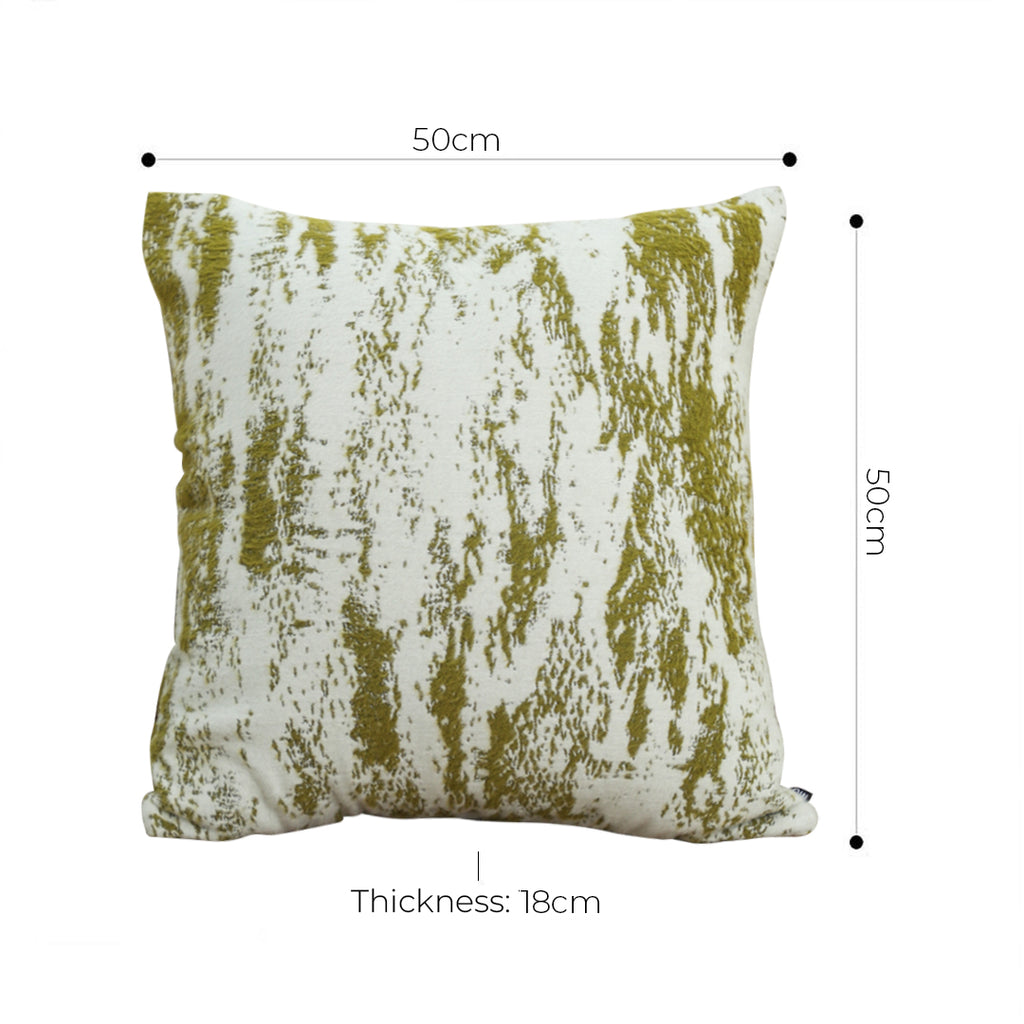 SOGA 2X 50cm Throw Pillow White and Olive Green Deluxe Polyester Fiber and Cotton for Home Decor