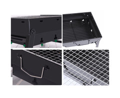 SOGA 2X 43cm Portable Folding Thick Box-Type Charcoal Grill for Outdoor BBQ Camping