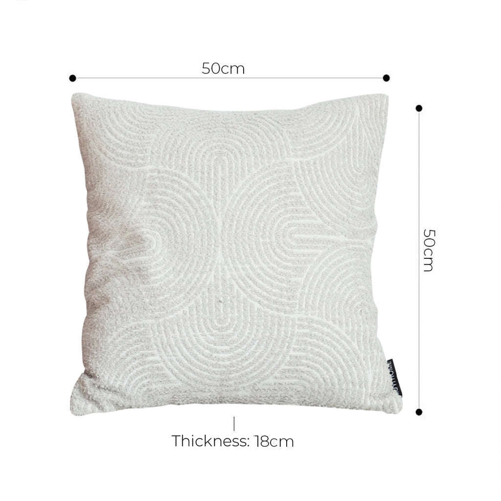 SOGA 2X 50cm Throw Pillow Off White Lumbar Embroidered Decorative Cover Stitch for Home Decor