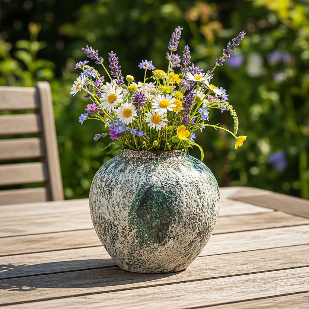 SOGA 21x22cm Green Small Ceramic Flower Vase Elegant Living Room Home Decor