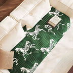 SOGA Four-Seater Green Horse Print 90x260cm Throw Blanket Sofa Cover $ 144