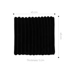 SOGA Black Corduroy Cushion – Soft Plush Backrest for Home & Office