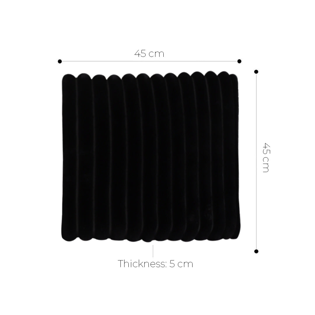 SOGA Black Corduroy Cushion – Soft Plush Backrest for Home & Office