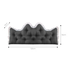 SOGA 120cm Crown Pillow Tufted Charcoal Headboard Cushion for Bed