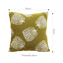 SOGA 2X 50cm Throw Pillow Green Autumn Harvest Pumpkin Print Home Decor