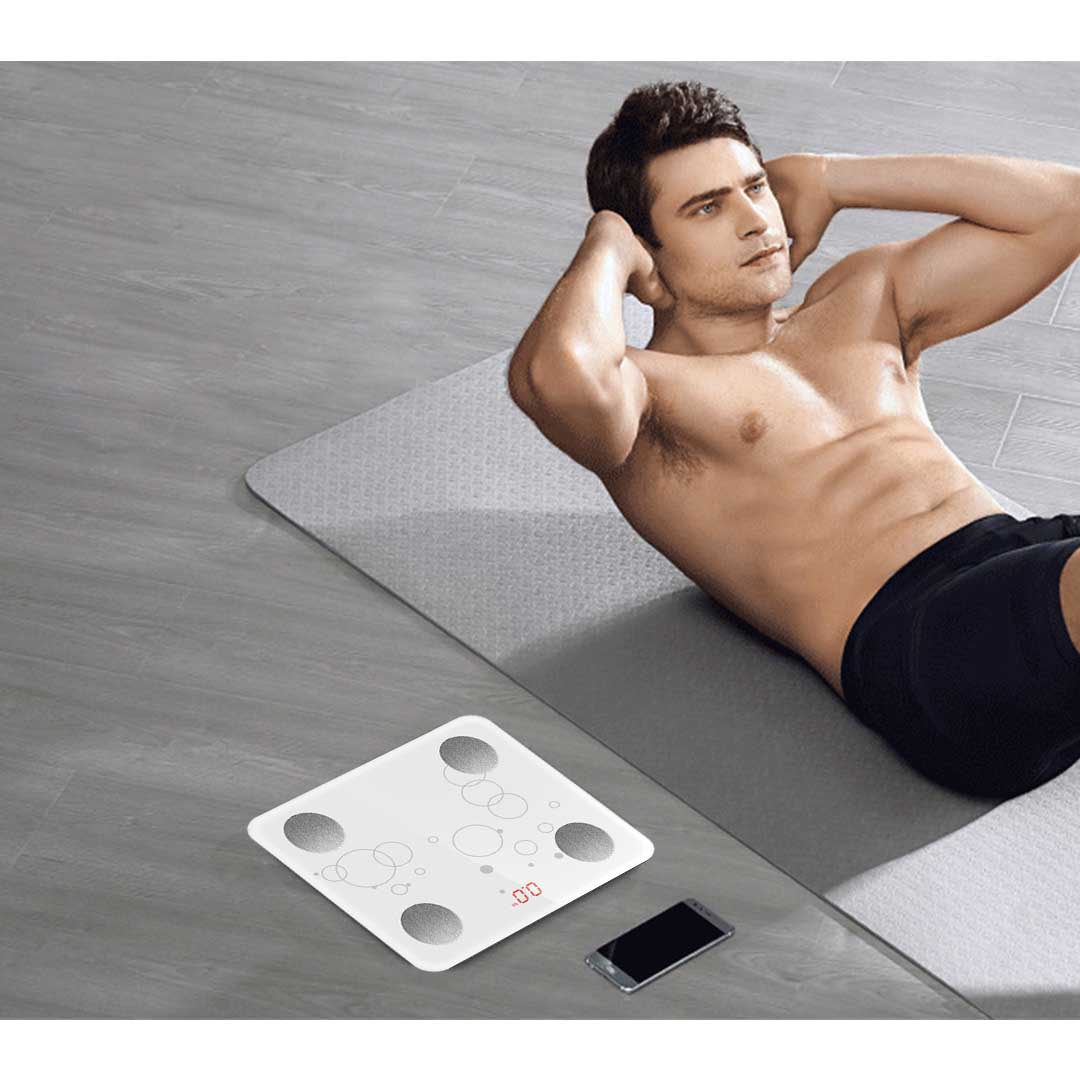 SOGA Wireless Bluetooth Digital Body Fat Scale Bathroom Health Analyzer Weight White