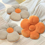 SOGA Orange Flower Cushion Shaped for Floor and Sitting Throw Pillow