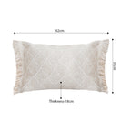 SOGA 2X 35cm Rectangular Natural Woven Diamond Pattern Fringe Trim Throw Pillow