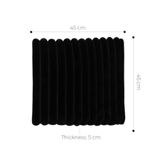 SOGA 2X 45cm Black Corduroy Square Cushion Soft Leaning Plush Backrest Throw Seat Pillow