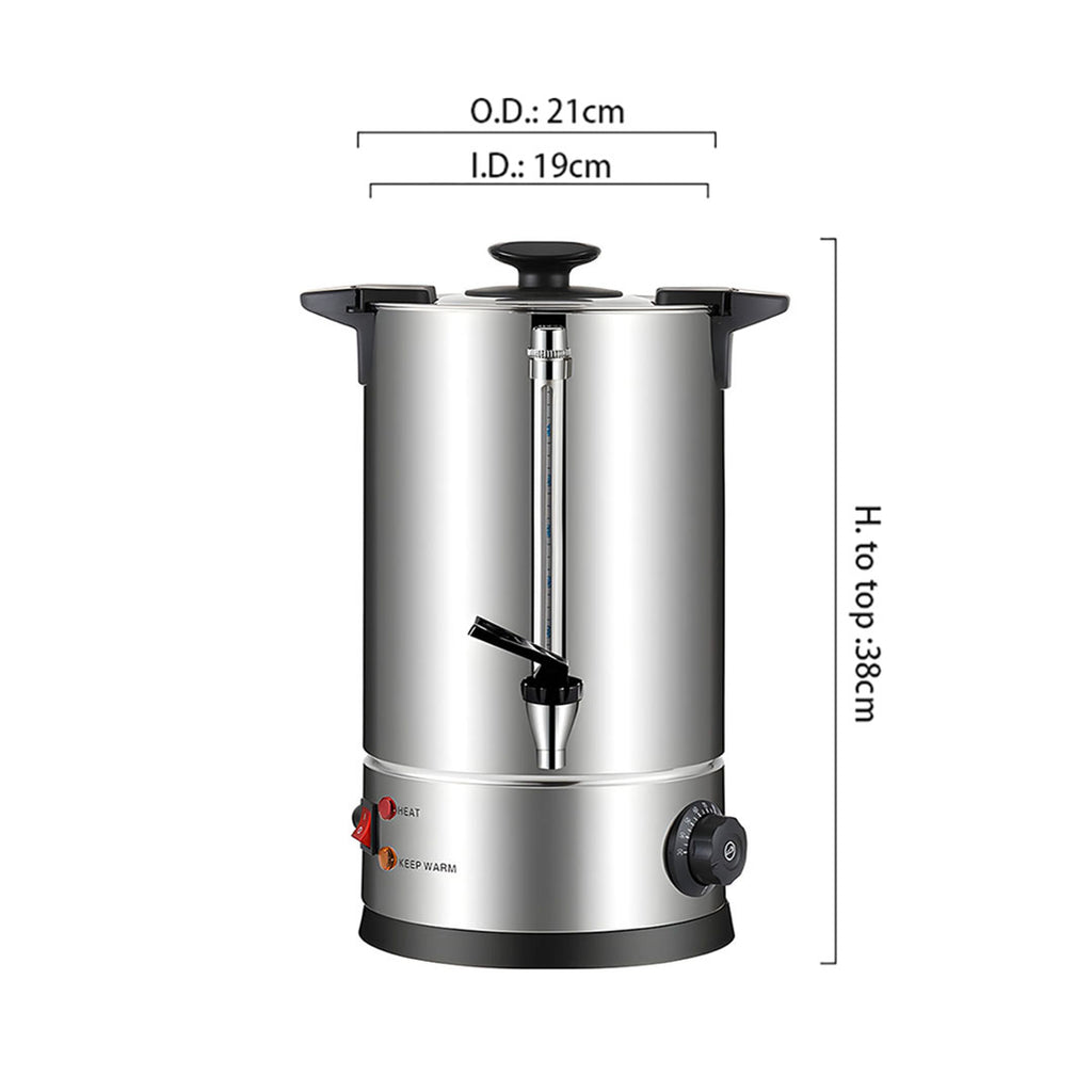 SOGA 2X Electric Water Boiler – 8L Stainless Steel Hot Water Urn