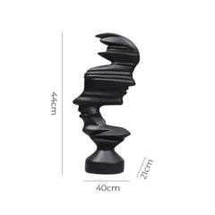 SOGA 44cm Dual-Face Resin Sculpture – Modern Abstract Art Décor
