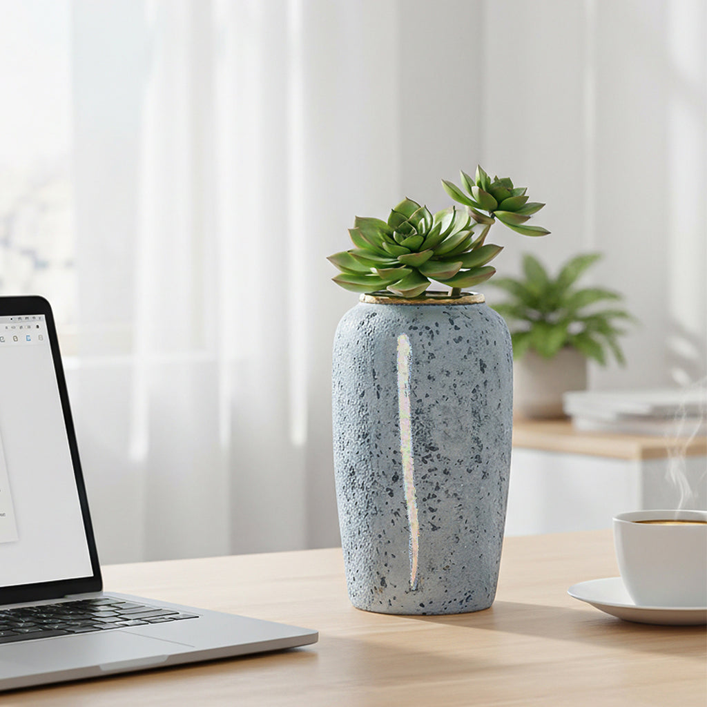 SOGA 35x17cm Grey Large Ceramic Flower Vase Elegant Living Room Home Decor