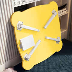 SOGA Yellow Minimalist Cat Ear Portable Floor Table Small Space-Saving Mini Desk Home Decor