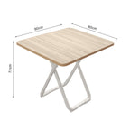 SOGA 2X 80cm Light Square Table with White Legs Modern Design for Home Decor