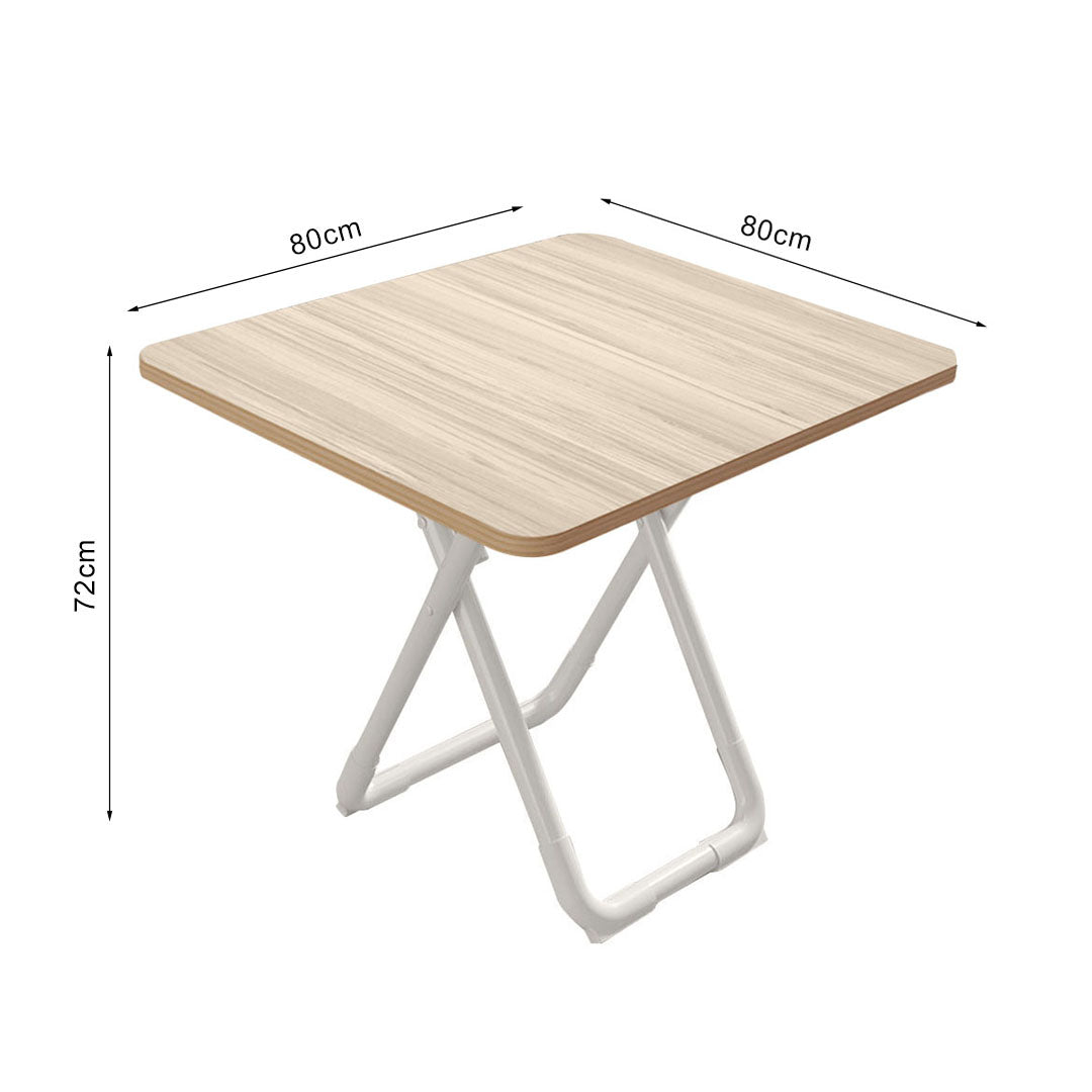 SOGA 2X 80cm Light Square Table with White Legs Modern Design for Home Decor