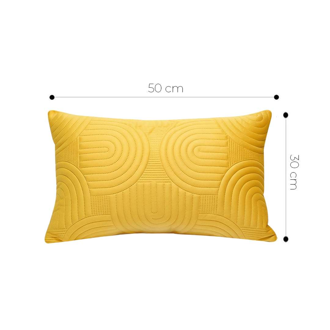 SOGA 2X 30cm Yellow Textured Geometric Pattern Decorative Throw Pillow $ 119