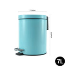 SOGA Foot Pedal Stainless Steel Rubbish Recycling Garbage Waste Trash Bin Round 7L Blue