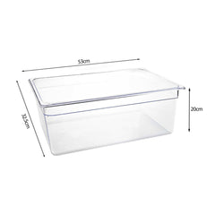 SOGA 200mm Clear Gastronorm GN Pan 1/1 Food Tray Storage Bundle of 2