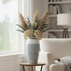 SOGA 35x17cm White and Grey Large Ceramic Flower Vase Elegant Living Room Home Decor