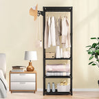 SOGA 45x35cm Hanging Clothes Rack Storage w/ 3 Layer Organizer Adjustable Shelves, Sturdy, Space-Saving