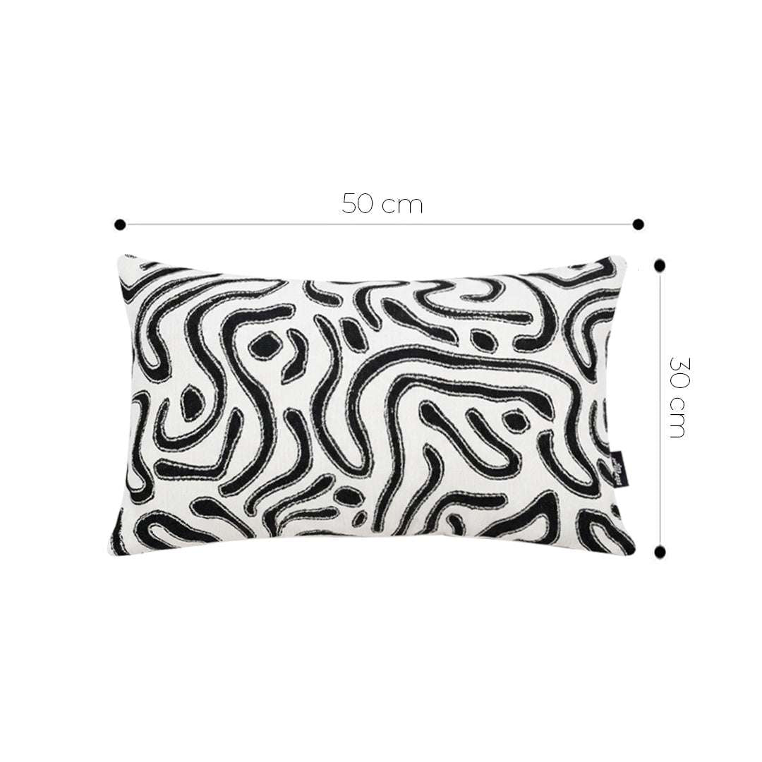 SOGA 2X 30cm Black White Abstract Swirl Pattern Decorative Throw Pillow $ 140