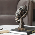 SOGA 29cm Resin Face Sculpture – Abstract Leaning Head Art Decor