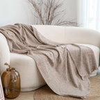 SOGA 2X 130x190cm Misty Beige Blanket – Houndstooth Tassel Throw $ 156