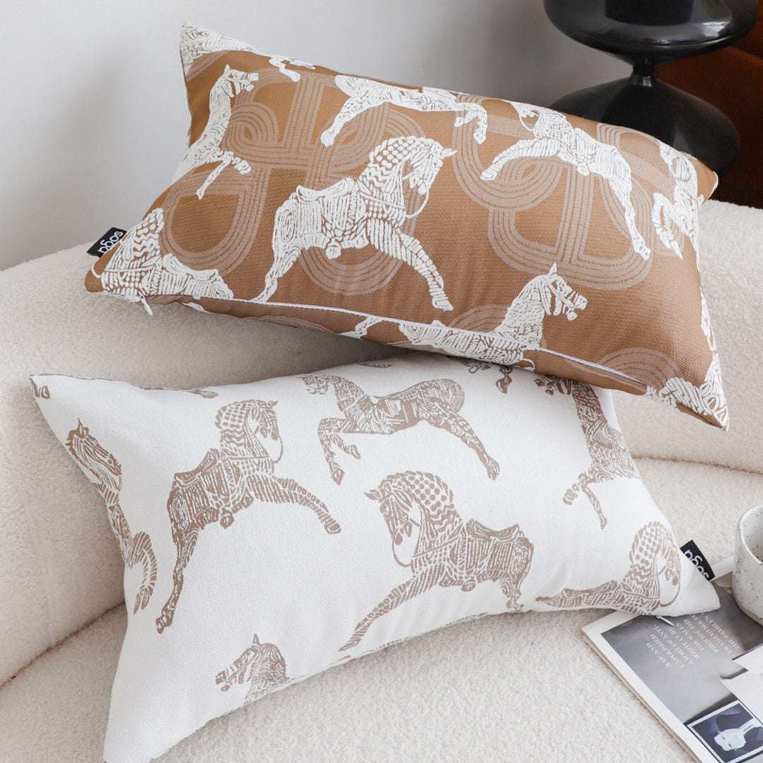 SOGA 2X 35cm White Decorative Horse Pattern Cushion Throw Pillow $ 142