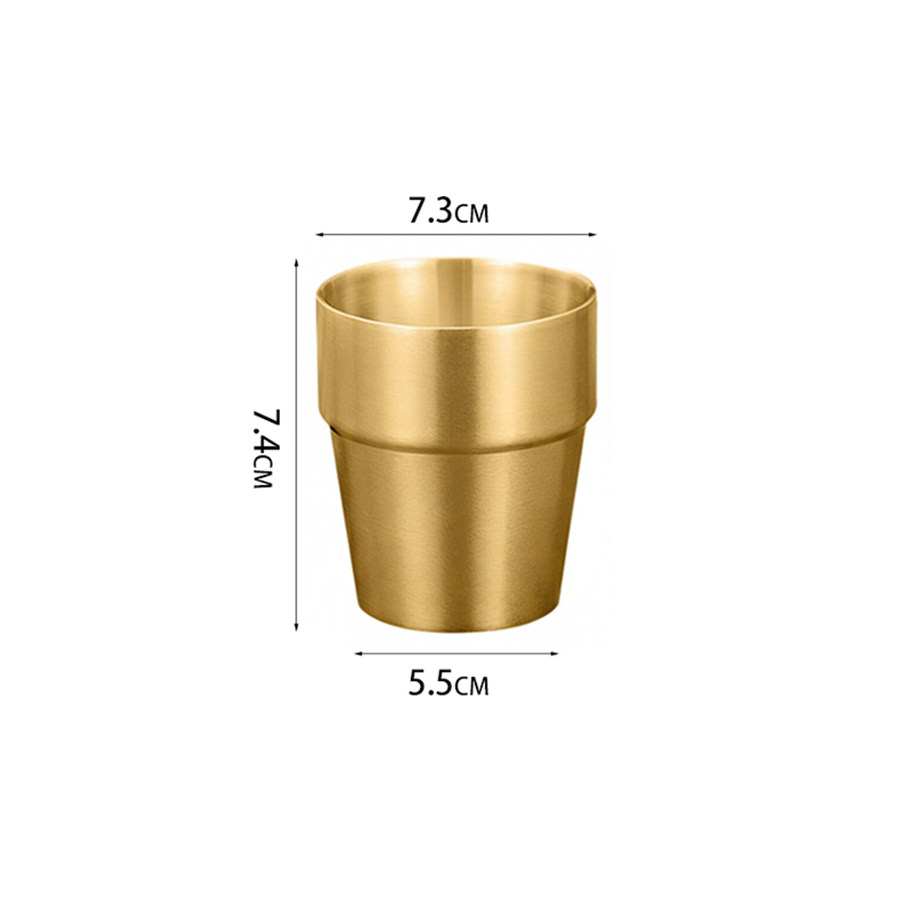 SOGA 175ml Stainless Steel Cups Set of 6 Reusable Durable Gold Drinking Tumblers $ 44