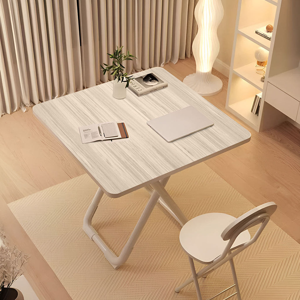 SOGA 80cm Light Square Table with White Legs Modern Design for Home Decor