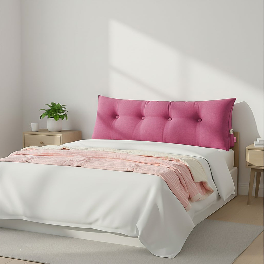 SOGA Home & Living Bundle – Red Triangular Wedge Bed Pillow & Pink Cozy Flannel Throw