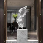 SOGA 86cm White Sculpture – Minimalist Winged Resin Decor for Modern Interiors