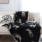 SOGA 2X Black Cream Animal Print Throw Blanket 130x180cm Acrylic $ 189