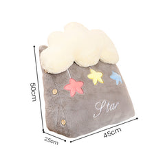 SOGA 2X Grey Cute Cloud Cushion Soft Leaning Lumbar Wedge Pillow Bedside Plush Home Decor