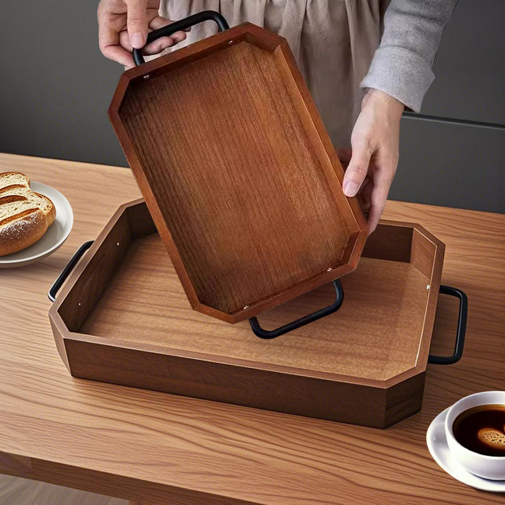 SOGA 33.8x23x5cm Paulownia Wood Serving Tray