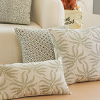 SOGA 2X 35cm Botanical Green Fern Leaf Embroidered Decorative Throw Pillow