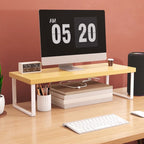 SOGA 2X 40cm Wood Computer Monitor Elevated Stand Desktop Support Station Rack