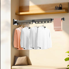 SOGA 2X 93.2cm Wall-Mounted Clothing Dry Rack Retractable Space-Saving Foldable Hanger