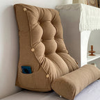 SOGA 2X 45cm Khaki Triangular Wedge Lumbar Pillow Headboard Backrest Sofa Bed Cushion Home Decor