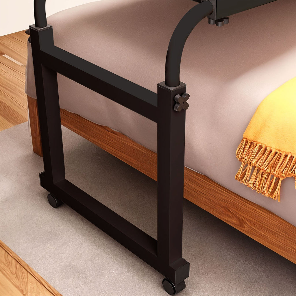 SOGA 140x45cm Black Cross Bed Movable Desk Table w/ Adjustable Length & Height