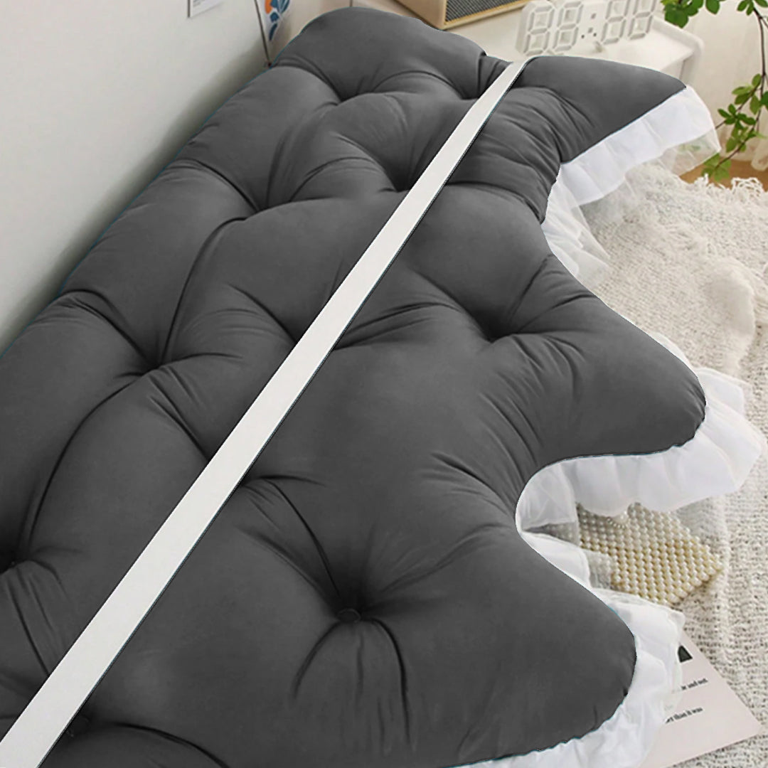 SOGA 150cm Crown Pillow Tufted Charcoal Headboard Cushion for Bed